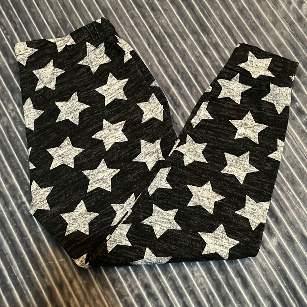 Style 5 Womens Sz M Blk & Gray Star Joggers/comfy pants.
